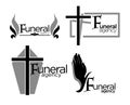 Burial and funeral agency  icons, interment arrangement Royalty Free Stock Photo