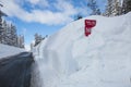 Buried Avalanche Sign in Snowy Walls Royalty Free Stock Photo