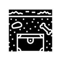 buried chest glyph icon vector illustration Royalty Free Stock Photo