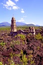 Church buried by the paricutin volcano in uruapan michoacan, mexico I Royalty Free Stock Photo