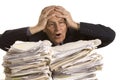 Buried in papers Royalty Free Stock Photo