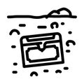 buried treasure line icon vector illustration Royalty Free Stock Photo