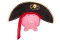 Buried treasure pirate piggy bank Royalty Free Stock Photo