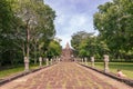 BURIRAM, THAILAND - August 5, 2023: Tourists visit Prasat Khao Phanom Rung is a stone laterite castle.