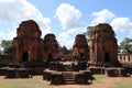 Beautiful ancient stone structure and architecture at Prasat Muang Tam Historical Park the landmark of Buriram province