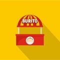 Burito selling icon, flat style.