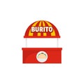 Burito selling icon, flat style.