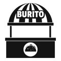 Burito selling icon, simple style.
