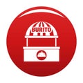 Burito selling icon vector red