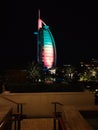 Burj Al Arab in Dubai at night Royalty Free Stock Photo
