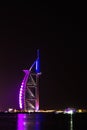 Dubai/UAE- Nov 17 2017: Burj Al Arab at night