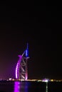 Dubai/UAE- Nov 17 2017: Burj Al Arab at night