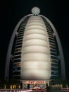 The Burj Al Arab hotel in Dubai at night Royalty Free Stock Photo