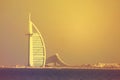 Burj Al Arab hotel on Jumeirah beach, Dubai,UAE on 28 June 2017 Royalty Free Stock Photo