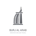 Burj al arab icon. Trendy Burj al arab logo concept on white background from Architecture and Travel collection