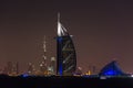 Burj Al Arab Jumeirah in Dubai city at night Royalty Free Stock Photo