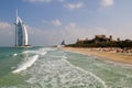 Burj Al Arab, The Madinat and Jumeirah beach hotel Royalty Free Stock Photo