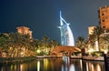 Burj Al Arab at night Royalty Free Stock Photo