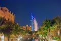 Burj Al Arab at night Royalty Free Stock Photo