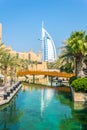 Burj al Arab seen from Madinat Jumeirah hotel in Dubai, UAE...IMAGE Royalty Free Stock Photo