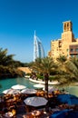 Burj al Arab from the Souk Madinat Dubai UAE Royalty Free Stock Photo