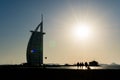 Burj al arab tower in the sunset, dubai, UAE