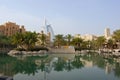 Burj Al Arab viewed from the Madinat Jumeirah.