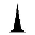 Burj Khalifa Black silhouette vector icon