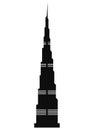 Burj Khalifa building silhouette