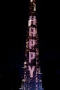 Burj Khalifa with colorful LED show Happy New Year Dubai, UAE