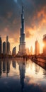 Burj Khalifa in Dubai During Sunset