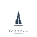 burj khalifa icon in trendy design style. burj khalifa icon isolated on white background. burj khalifa vector icon simple and Royalty Free Stock Photo