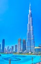 Burj Khalifa and surrounding skyscrapers, Dubai, UAE Royalty Free Stock Photo