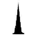 Burj Khalifa tower silhouette vector. Burj Khalifa vector icon