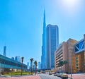Burj Vista and Burj Khalifa Towers, on March 6 in Dubai, UAE