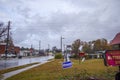 Georgia senate election signs David Perdue in the rain