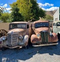 Burkes Pass,New Zealand - Febuary 09 2024: Classic car for sale - Auto Parts is an auto wrecker offering parts for classic cars Royalty Free Stock Photo