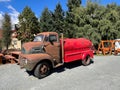 Burkes Pass , New Zealand - Febuary 09 2024: Classic Petrol tanker used on farms Royalty Free Stock Photo