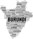 Burundi Country Map with City Names â Vector Illustration for Infographics and Education Royalty Free Stock Photo