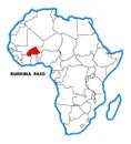 Burkina Faso Africa Map