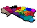 Burkina Faso Detailed Provinces Map 3D Vector