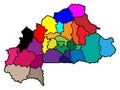 Burkina Faso Detailed Provinces Map 3D