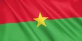 Burkina Faso flag waving with the wind.