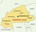 Burkina Faso - map of country - vector