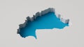 Burkina Faso Map's 3d illustration 3d inner extrude map Sea Depth with inner shadow. for web and apps
