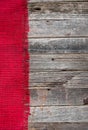 Burlap border on rustic wood Royalty Free Stock Photo