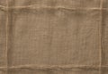 Burlap Fabric Frame Background, Sack Cloth Rope Thread