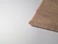 burlap fabric on a white background Royalty Free Stock Photo