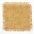 Burlap hessian square with frayed edges isolated Royalty Free Stock Photo