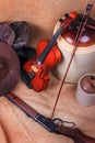 Burlap hillbilly still life decor Royalty Free Stock Photo